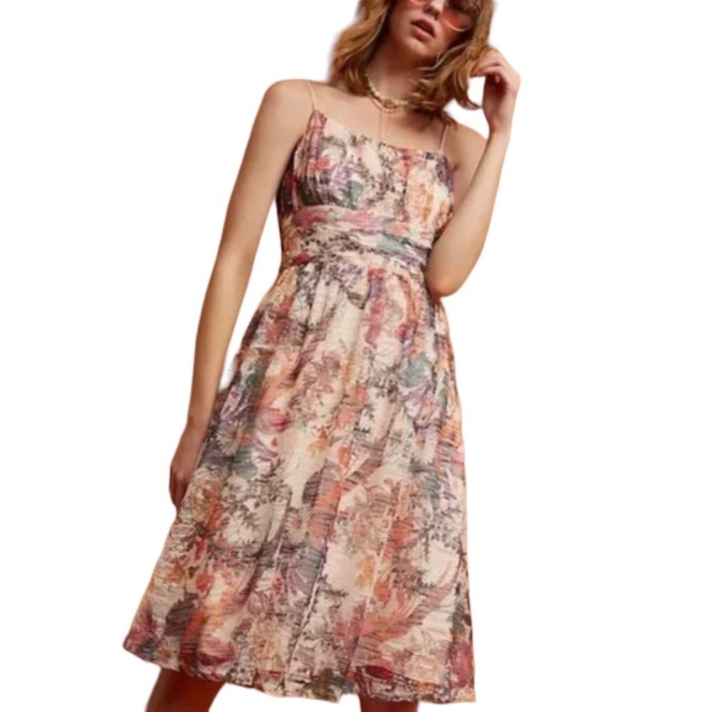 Maeve Anthropologie  Mackenzie Multi Colors Floral Knit Dress. Sz 8.